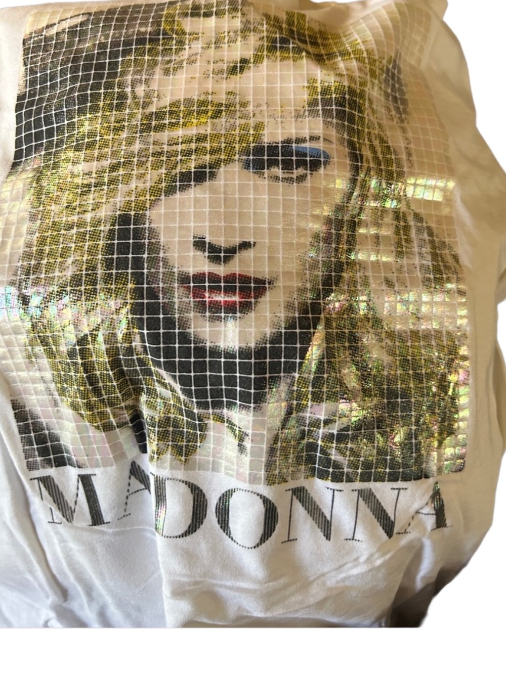 Rare Madonna MDNA Tour 2012 Mirror Mosaic Graphic Tee Shirt Never Worn USA L